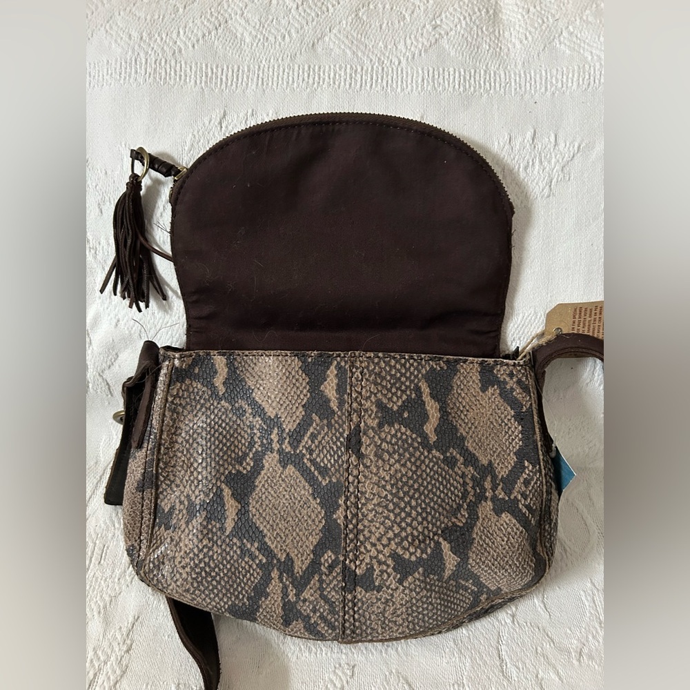 NWT: Lucky Brand Snakeskin Look Crossbody Bag - Picture 3 of 7